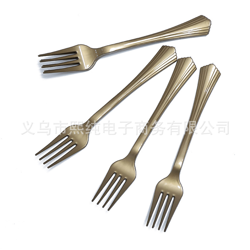 European and American Bronzing Black Polka Dot Tableware Thickened Paper Cup Pie Paper Pallet Golden Knife, Fork and European and American Bronzing Black Polka Dot Tableware Thickened Paper Cup Pie Paper Pallet Golden Knife, Fork and