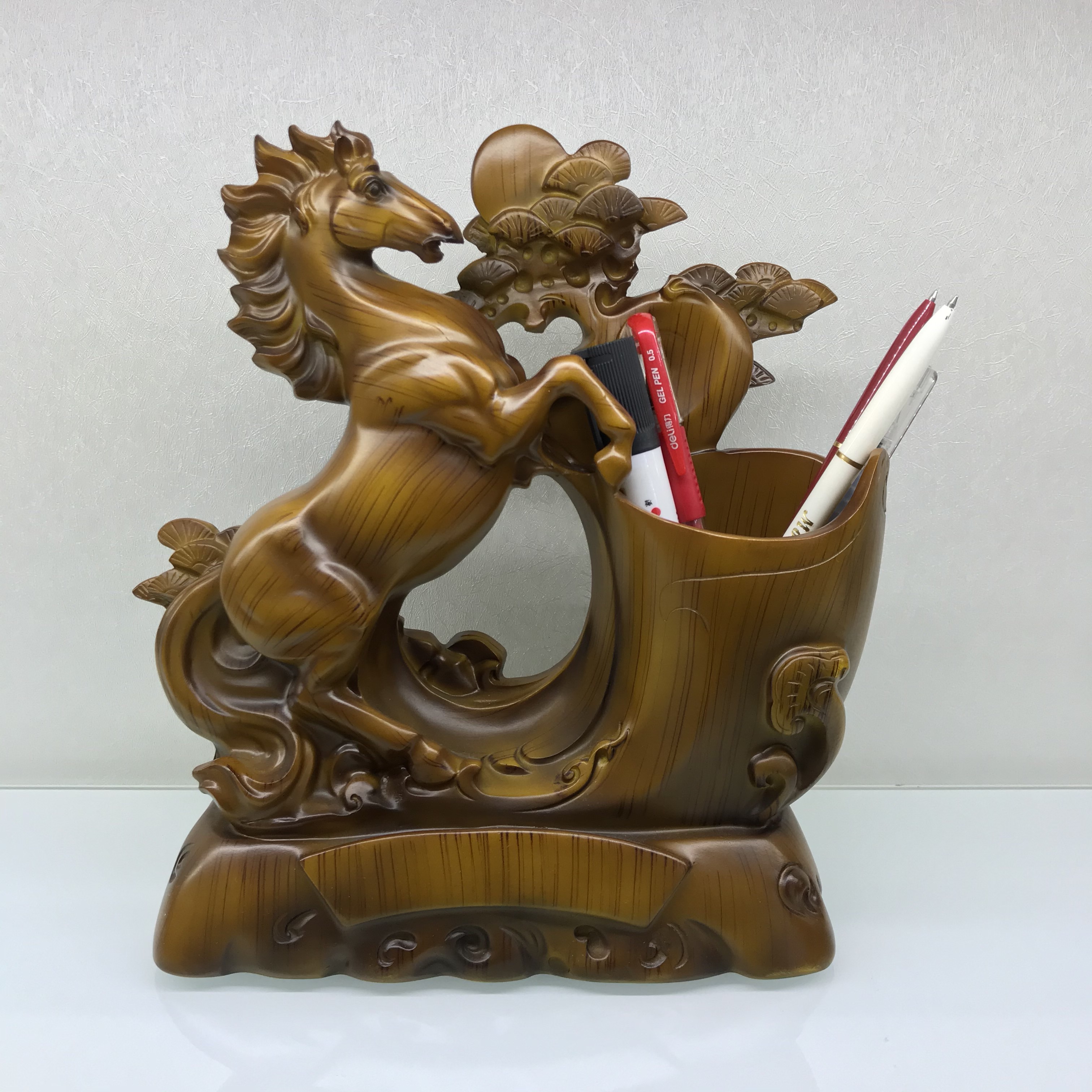 Resin Crafts Wood Color Win Instant Success Pencil Vase Decoration Study Office Decorations Furnishings Factory Direct Sales