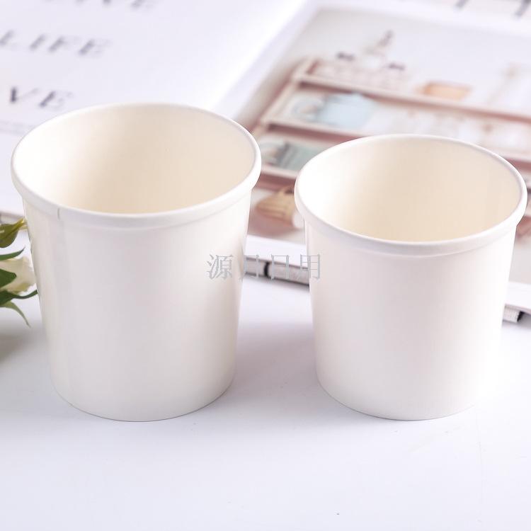 Disposable Kraft Paper Soup Bucket Soup Cups Takeaway Fast Food Box Paper Bowl to-Go Box Soup Bowl Porridge Bucket Custom Logo