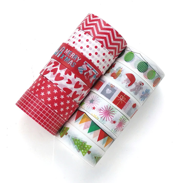 Paigu  Cross-Border Cartoon Christmas Festival DIY Decorative Stationery Color Hand Account Washi Tape