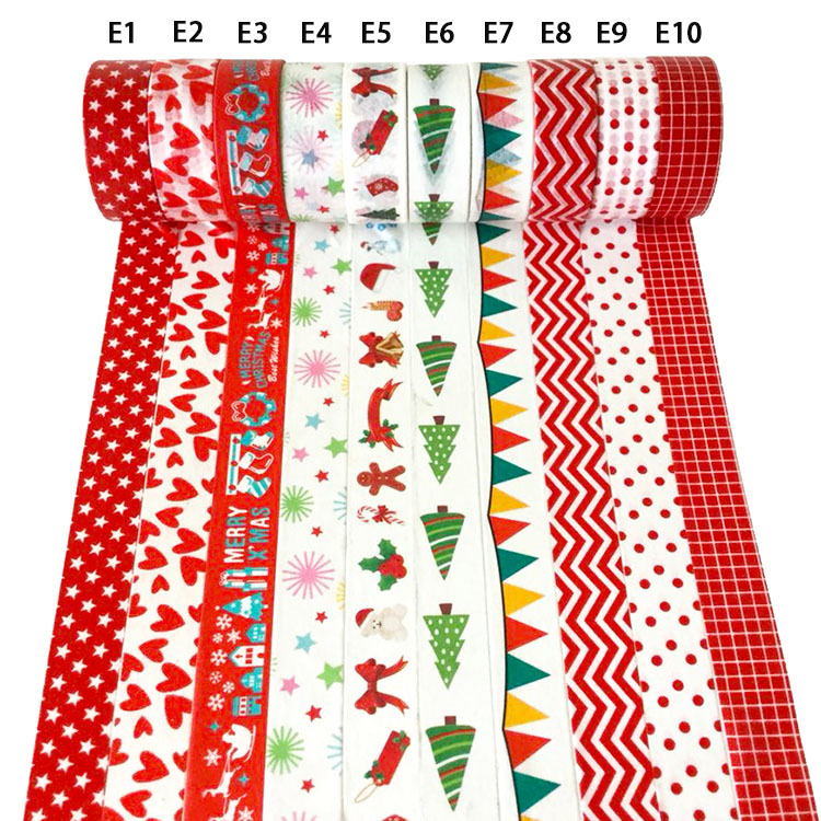 Paigu Cross-Border Cartoon Christmas Festival DIY Decorative Stationery Color Hand Account Washi Tape Paigu Cross-Border Cartoon Christmas Festival DIY Decorative Stationery Color Hand Account Washi Tape