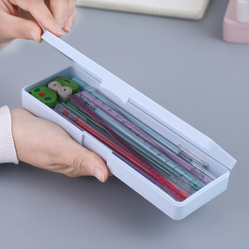 Multifunctional Minimalist Creative Lead Pencil Case Translucent Frosted Pencil Case Pp Plastic Pencil-Box Student Storage Pencil Case