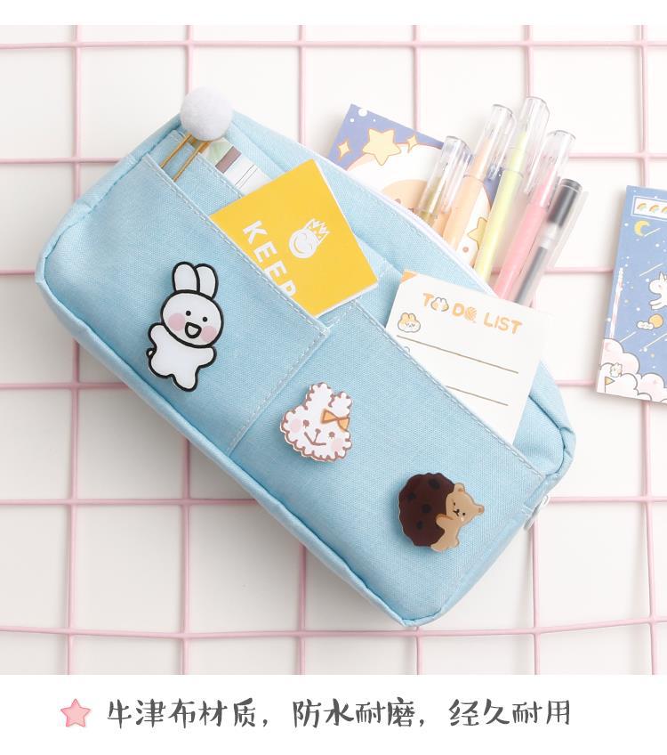 Instagram girl heart pencil bag large capacity Korean pencil-box junior high school students creative web celebrity small fresh stationery bag