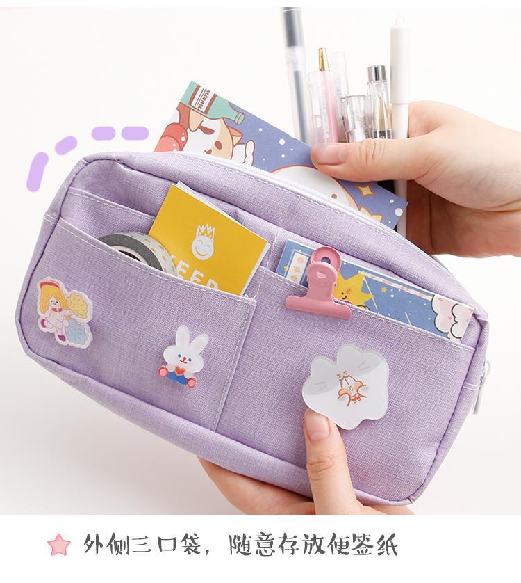 Instagram girl heart pencil bag large capacity Korean pencil-box junior high school students creative web celebrity small fresh stationery bag