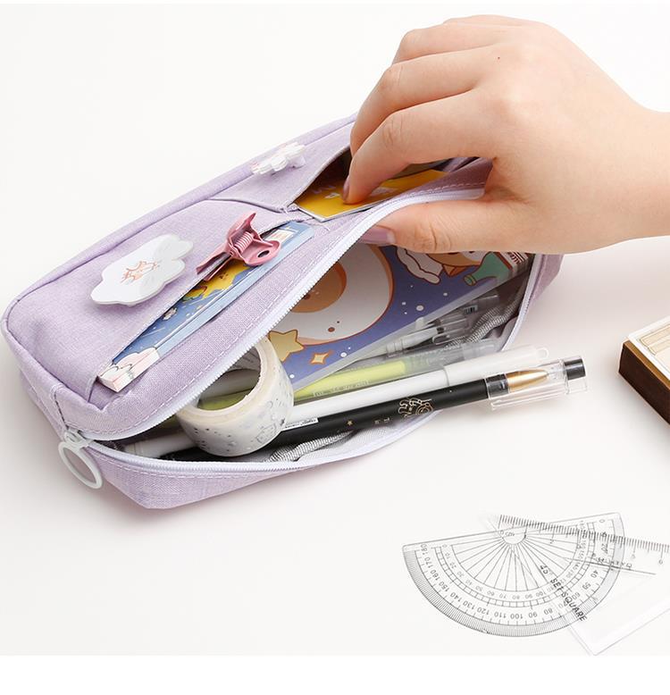 Instagram girl heart pencil bag large capacity Korean pencil-box junior high school students creative web celebrity small fresh stationery bag