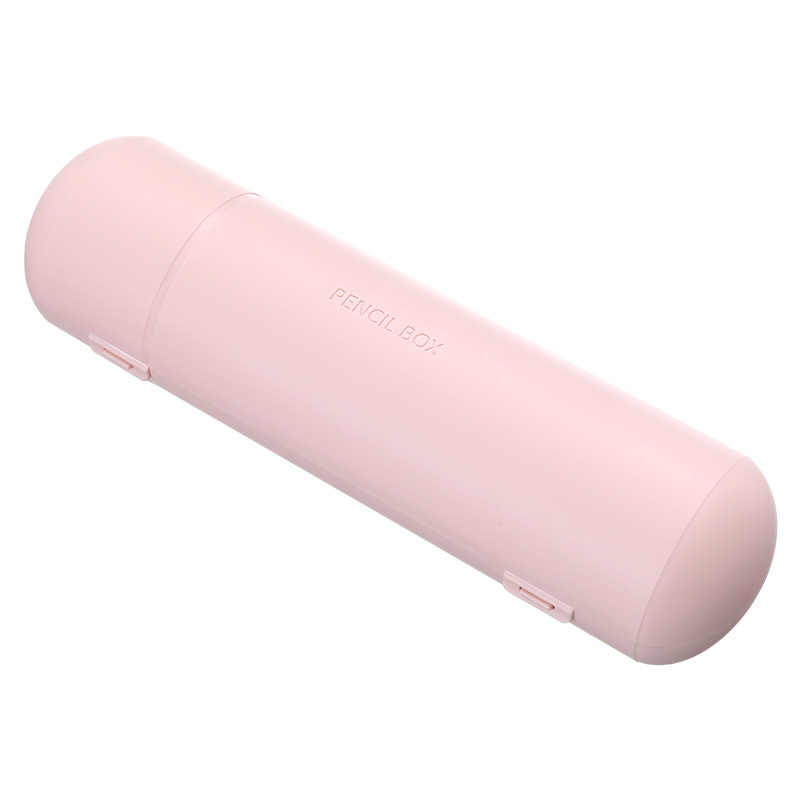 round Plastic Pencil-Box Large Capacity Double Layer Pencil Case Student School Supplies Multifunctional Pencil Case Pencil Case Simple Pencil Case