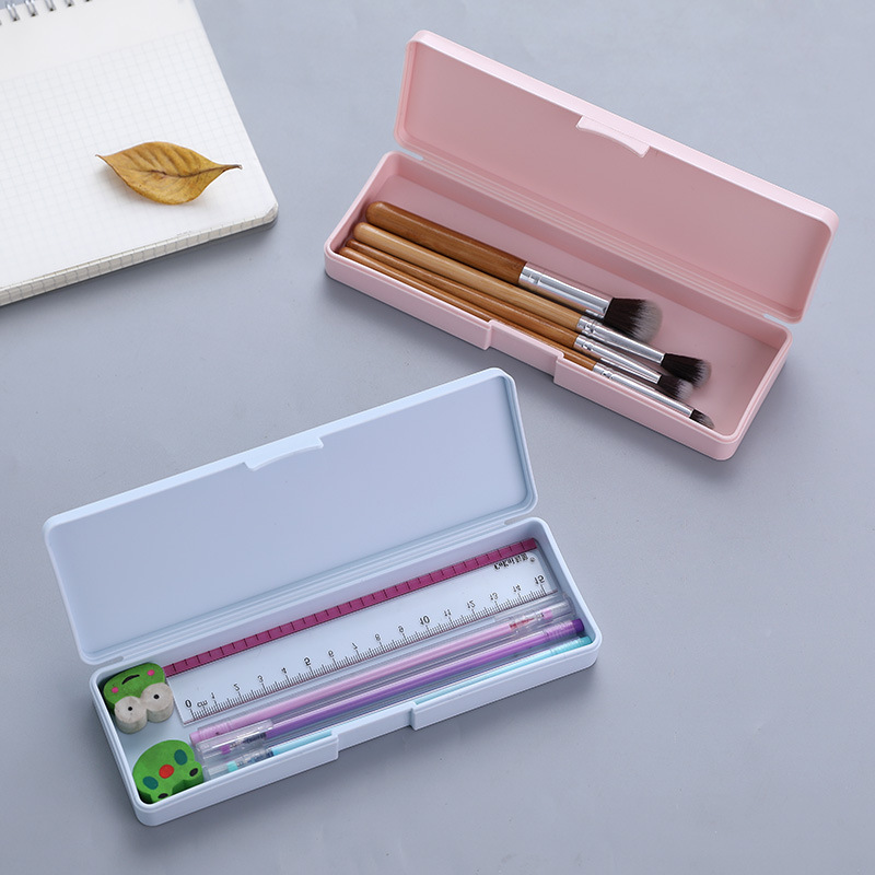 Plain Simple Stationery Box Student Storage Pencil Case Pencil Case Multifunctional Creative Plastic Pencil-Box Storage Box