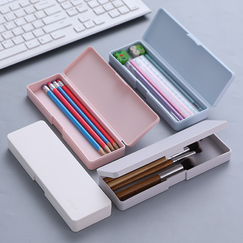 Plain Simple Stationery Box Student Storage Pencil Case Pencil Case Multifunctional Creative Plastic Pencil-Box Storage Box