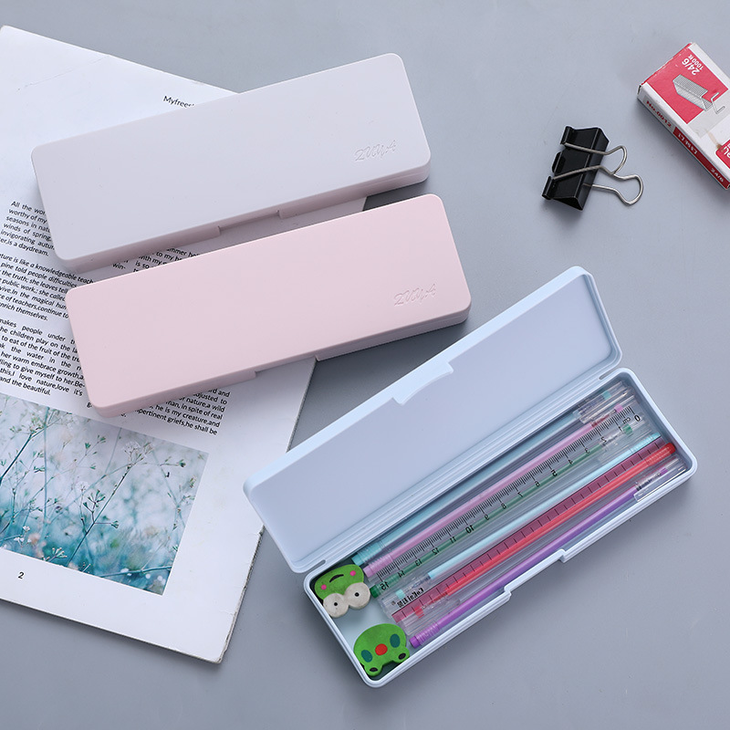 Plain Simple Stationery Box Student Storage Pencil Case Pencil Case Multifunctional Creative Plastic Pencil-Box Storage Box