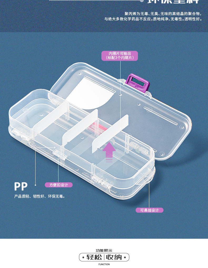 Borrence Transparent Pencil Case Elementary School Student Simple Korean Style Creative Double Open Large Capacity Plastic Pencil-Box Pencil Case