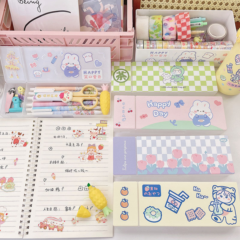 Multifunctional Stationery Box Creative Lead Pencil Case Translucent Frosted Pencil Case Student Storage Pp Plastic Pencil-Box Wholesale