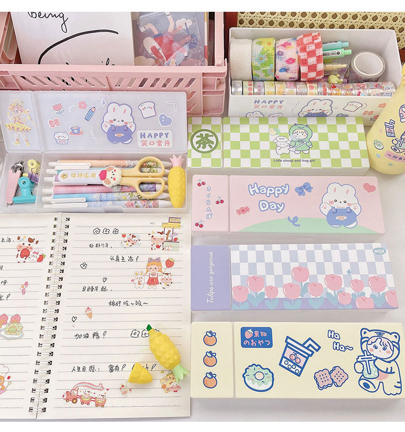 Multifunctional Stationery Box Creative Lead Pencil Case Translucent Frosted Pencil Case Student Storage Pp Plastic Pencil-Box Wholesale