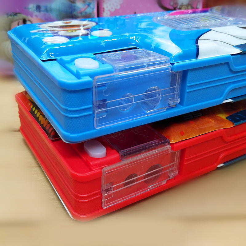 Creative Primary School Stationery Box Cute Double-Sided Magnetic Boys and Girls Multifunctional Pencil Case Suit Plastic Pencil-Box
