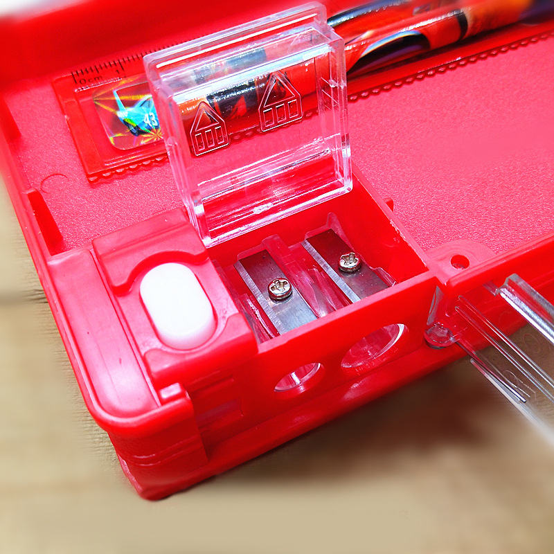 Creative Primary School Stationery Box Cute Double-Sided Magnetic Boys and Girls Multifunctional Pencil Case Suit Plastic Pencil-Box