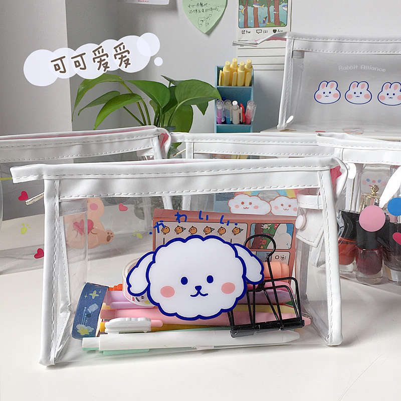 Yilan Creative New Stationery Box Simple Storage Pencil Case Plastic Pencil-Box Cartoon Young Girl Heart Pencil Box Pencil Case Stationery