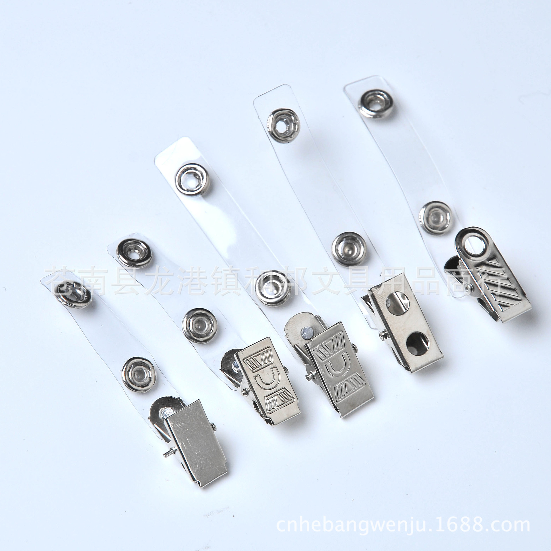 Single Hole Double Hole Transparent Strap Golden M Badge Document Bag Chest Card Clip Label Clip 2 Holes 4 Holes Iron Clip Wholesale