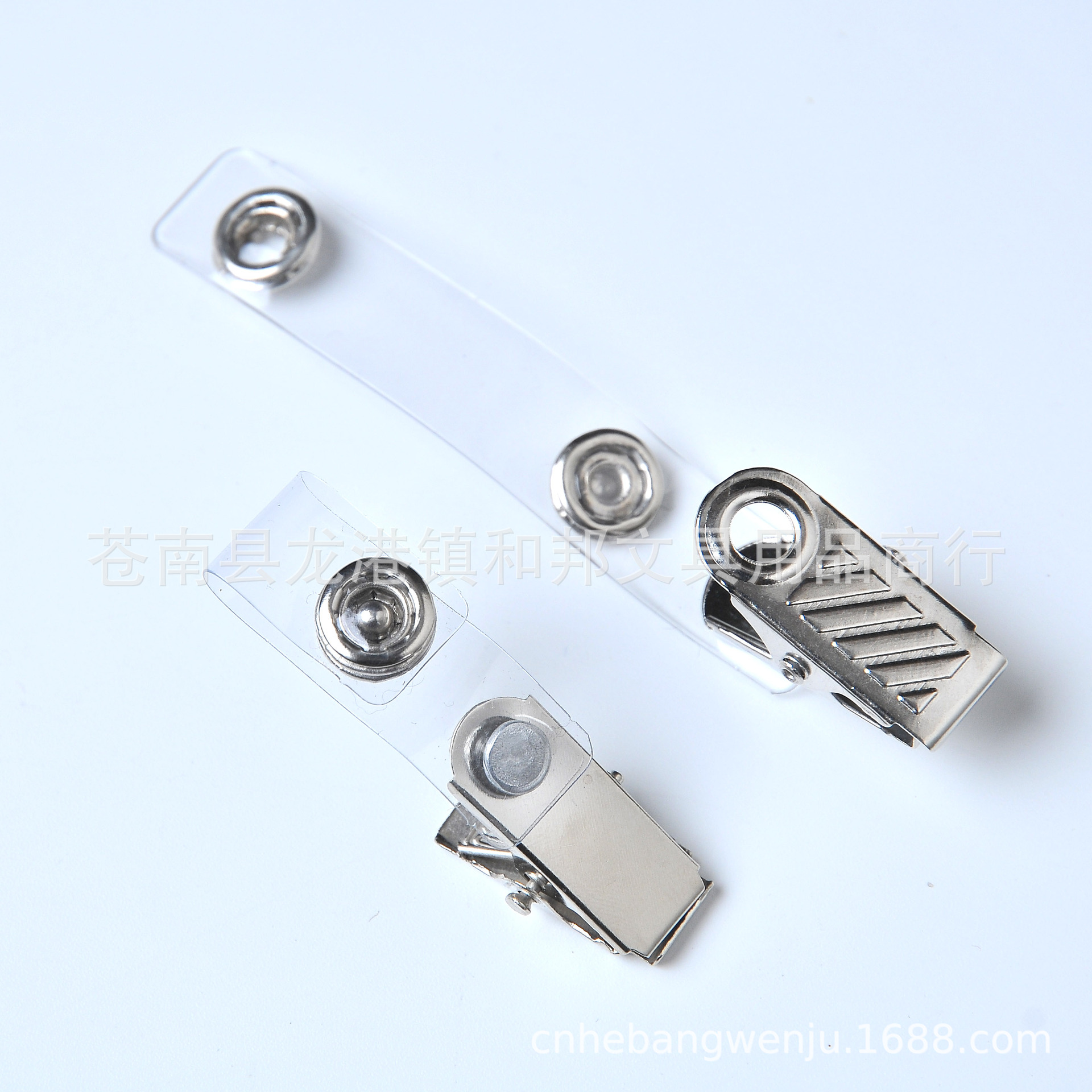 Single Hole Double Hole Transparent Strap Golden M Badge Document Bag Chest Card Clip Label Clip 2 Holes 4 Holes Iron Clip Wholesale