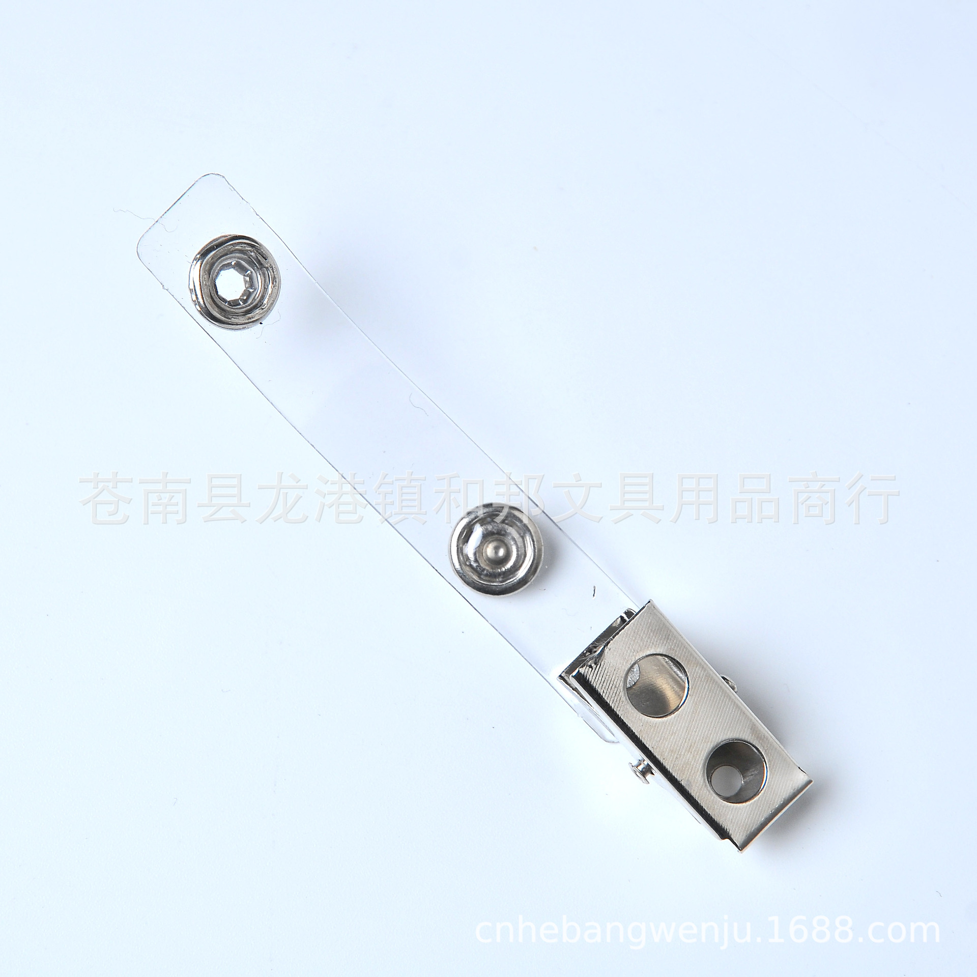 Single Hole Double Hole Transparent Strap Golden M Badge Document Bag Chest Card Clip Label Clip 2 Holes 4 Holes Iron Clip Wholesale
