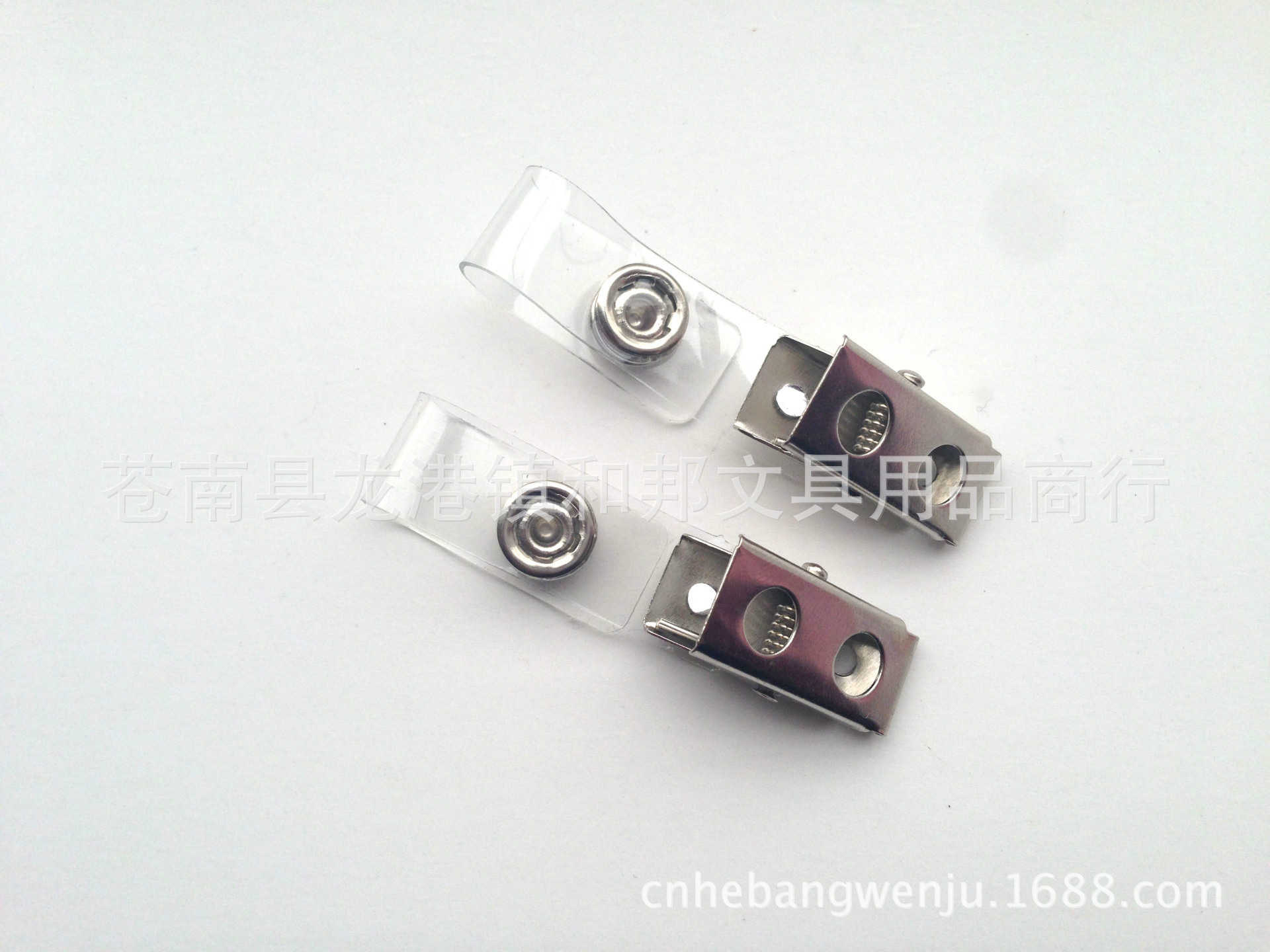 Single Hole Double Hole Transparent Strap Golden M Badge Document Bag Chest Card Clip Label Clip 2 Holes 4 Holes Iron Clip Wholesale