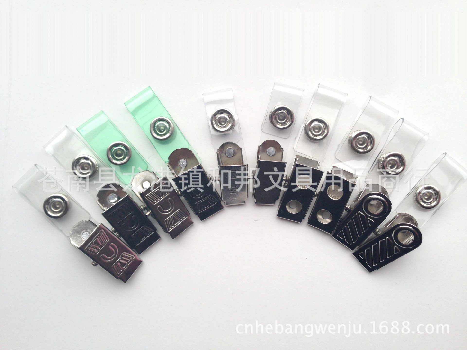 Single Hole Double Hole Transparent Strap Golden M Badge Document Bag Chest Card Clip Label Clip 2 Holes 4 Holes Iron Clip Wholesale