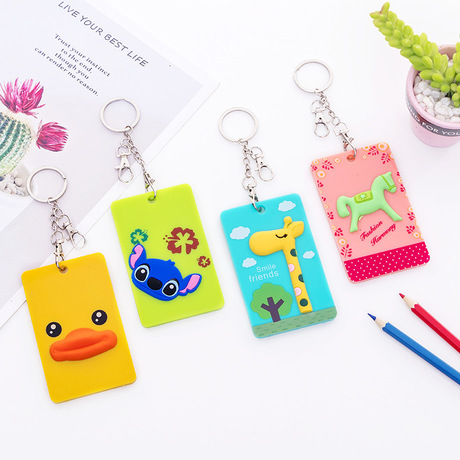 Cartoon primary school student prize bus card protective sleeve children student id card set chest card rope manufacturers direct