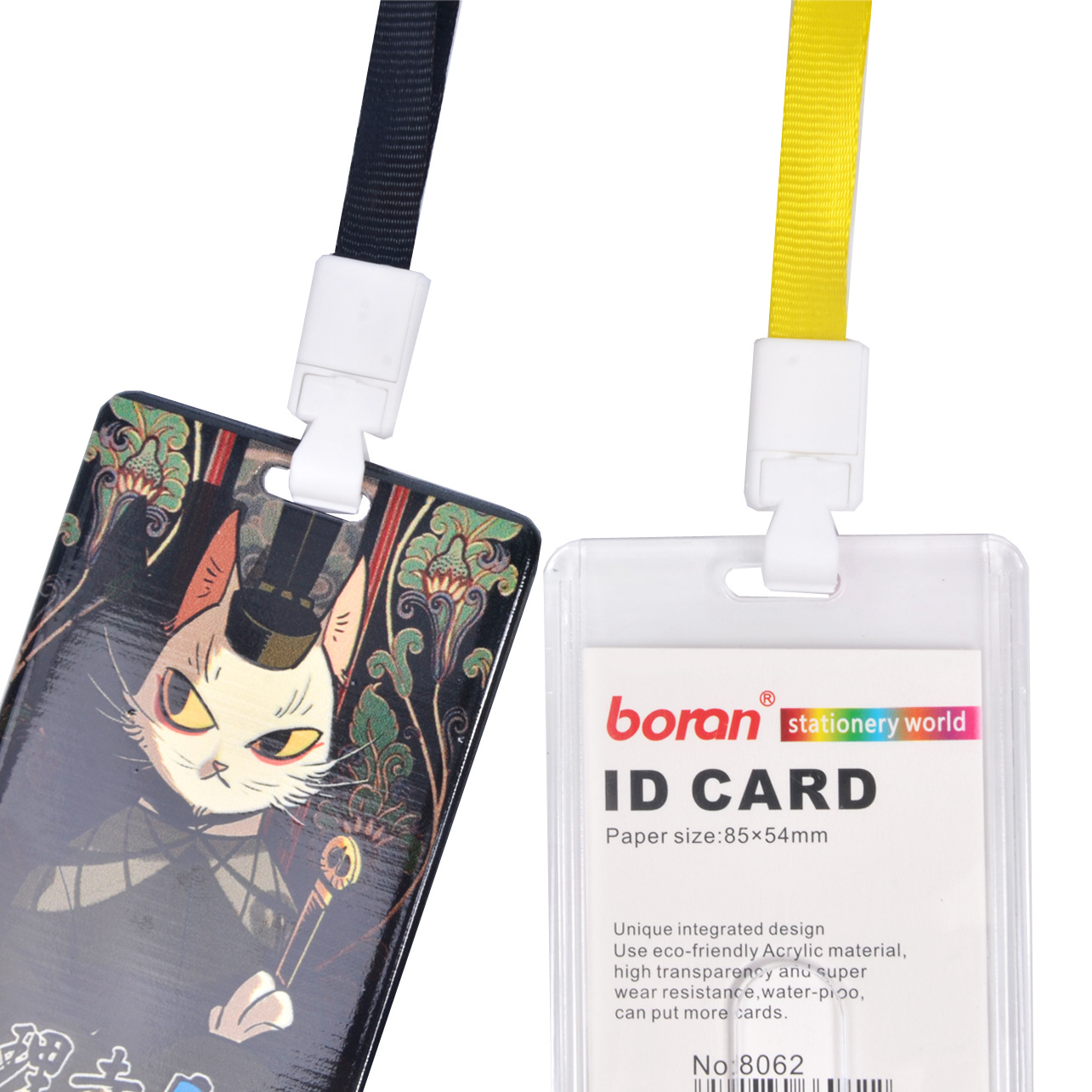 Personalized Custom ID Card Holder Transparent Chest Card Cover Work Card Protective Cover Student ID Card Holder Customized