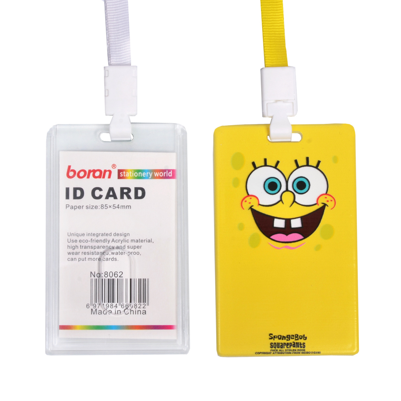 Personalized Custom ID Card Holder Transparent Chest Card Cover Work Card Protective Cover Student ID Card Holder Customized
