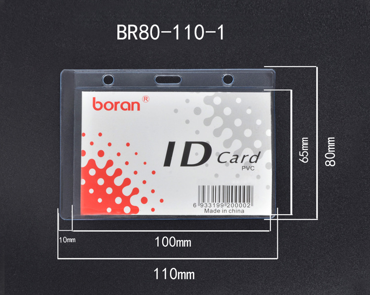 Transparent PVC ID Card Case Horizontal Soft Film Chest Card Work Permit Name Tag Fair Card Cover Student Card Holder Wholesale