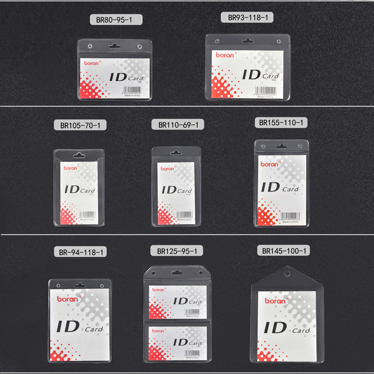 Transparent PVC ID Card Case Horizontal Soft Film Chest Card Work Permit Name Tag Fair Card Cover Student Card Holder Wholesale