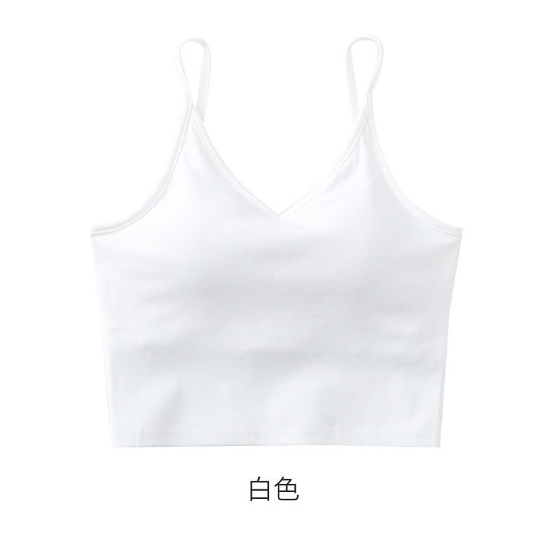 Pure Cotton Big U Beauty Back Sling Bra Card Same Style Outer Wear Wrapped Chest with Chest Pad Integrated Tube Top Girl Blouse