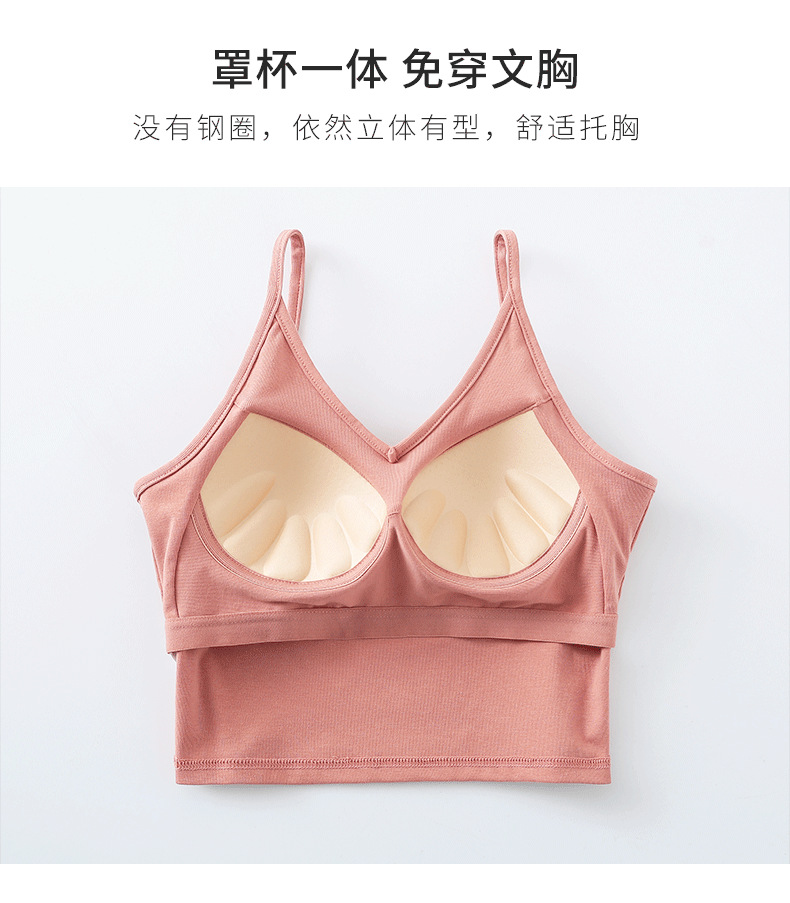 Pure Cotton Big U Beauty Back Sling Bra Card Same Style Outer Wear Wrapped Chest with Chest Pad Integrated Tube Top Girl Blouse