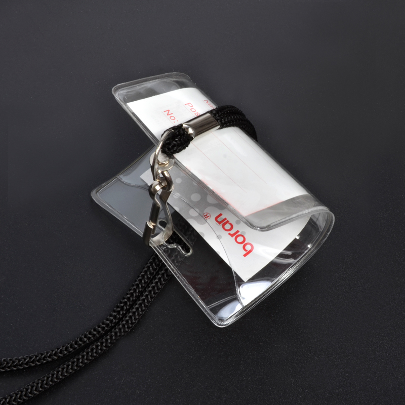 Soft Film PVC ID Card Case Transparent Vertical Chest Card Thick Work Permit Name Tag Card Insert Holder Student ID Card Protective Cover