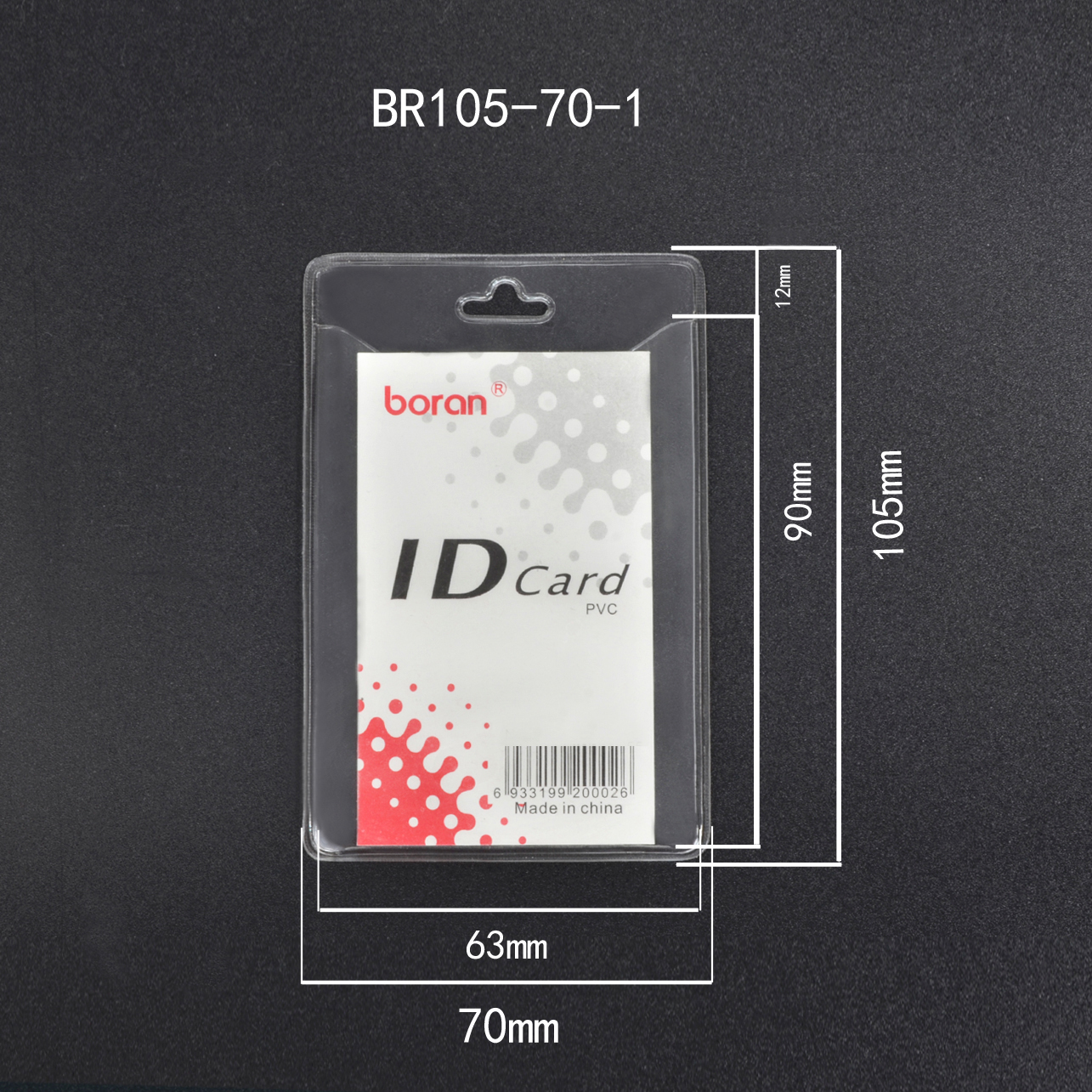 Soft Film PVC ID Card Case Transparent Vertical Chest Card Thick Work Permit Name Tag Card Insert Holder Student ID Card Protective Cover