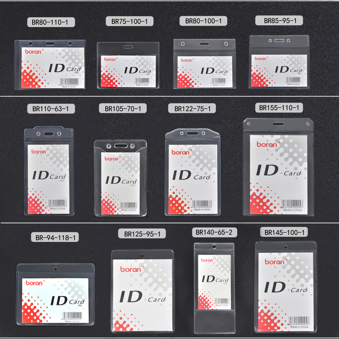 Soft Film PVC ID Card Case Transparent Vertical Chest Card Thick Work Permit Name Tag Card Insert Holder Student ID Card Protective Cover