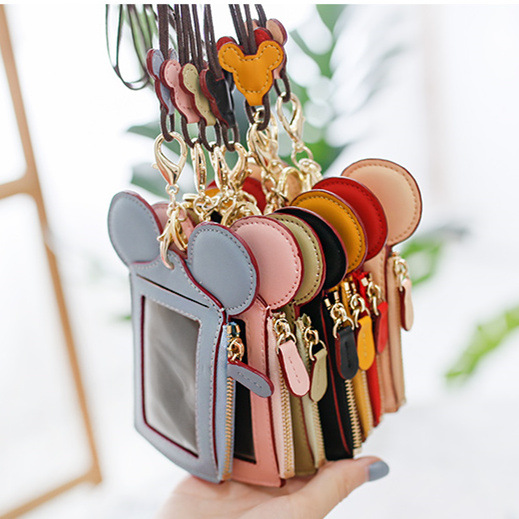 Certificate Card Cover Card Holder Multiple Card Slots Bus Access Control Work Certificate Chest Card Cover Neck Rope Coin Purse