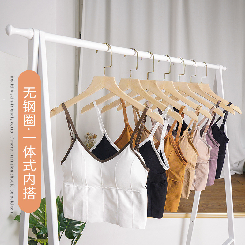 Internet-Famous and Vintage Inspirational Spaghetti Straps Beauty Back Women&#039;s Card Same Style Big U Wrapped Chest Tube Top Outer Wear Bottoming Vest Underwear