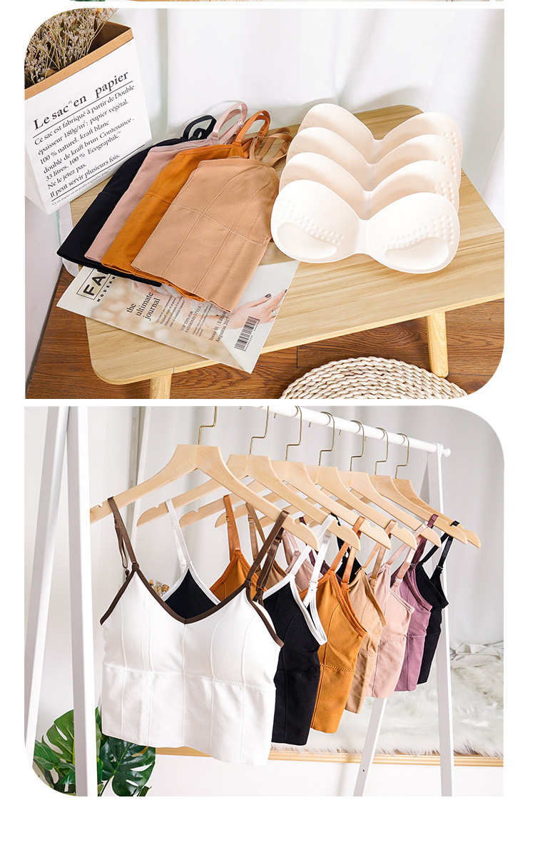 Internet-Famous and Vintage Inspirational Spaghetti Straps Beauty Back Women's Card Same Style Big U Wrapped Chest Tube Top Outer Wear Bottoming Vest Underwear