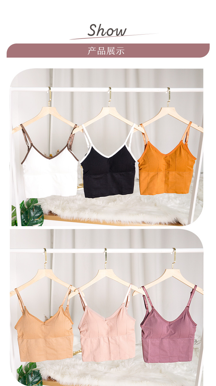 Internet-Famous and Vintage Inspirational Spaghetti Straps Beauty Back Women's Card Same Style Big U Wrapped Chest Tube Top Outer Wear Bottoming Vest Underwear