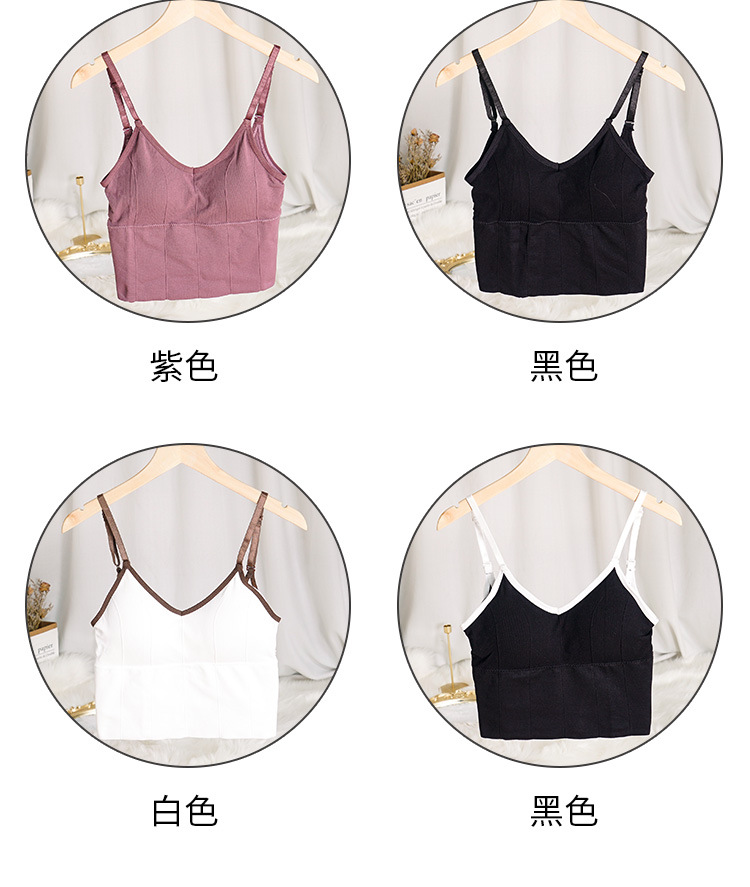 Internet-Famous and Vintage Inspirational Spaghetti Straps Beauty Back Women's Card Same Style Big U Wrapped Chest Tube Top Outer Wear Bottoming Vest Underwear