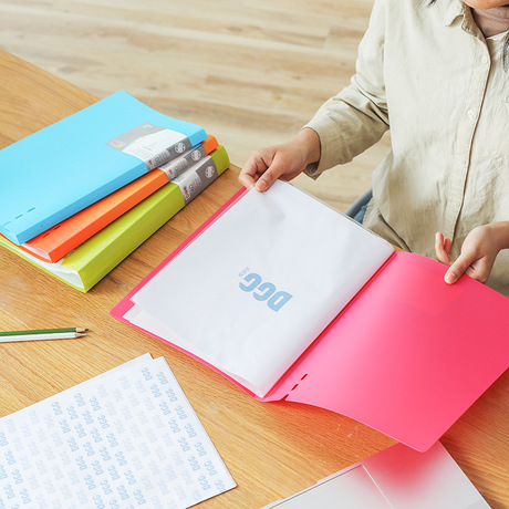 Folder Info Booklet Multi-Layer A4 Insert File Binder Brushed Pattern Loose-Leaf Storage Office Supplies Classification Test Paper Clip
