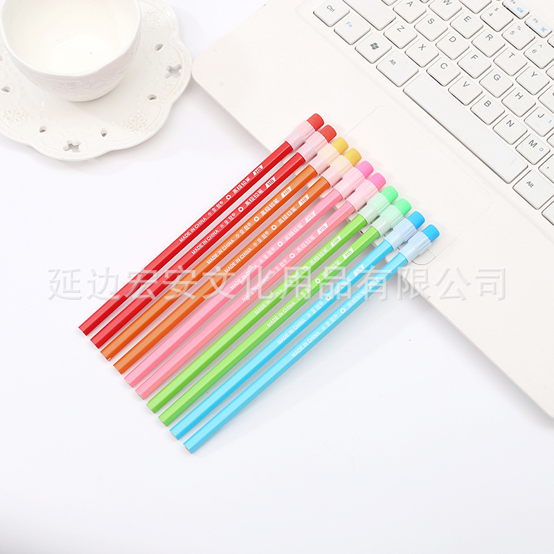 Color Big Skin Head Pencil HB Hexagonal Pencil Primary School Student School Supplies Children Stationery Small Shell Mouse Pencil
