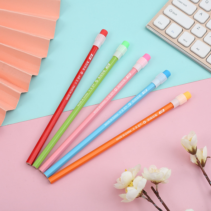 Color Big Skin Head Pencil HB Hexagonal Pencil Primary School Student School Supplies Children Stationery Small Shell Mouse Pencil