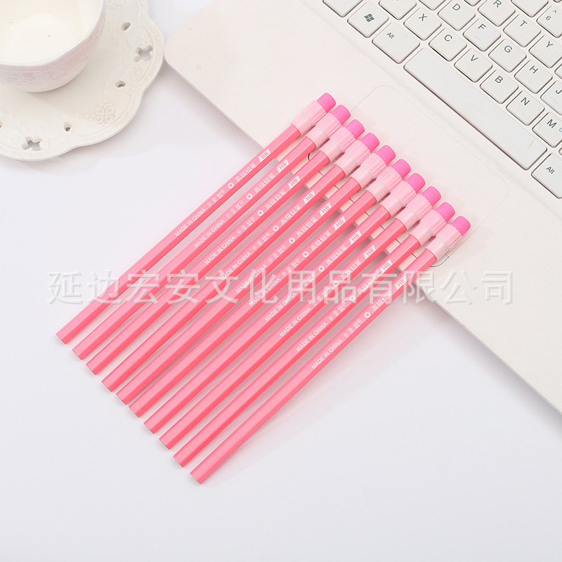 Color Big Skin Head Pencil HB Hexagonal Pencil Primary School Student School Supplies Children Stationery Small Shell Mouse Pencil