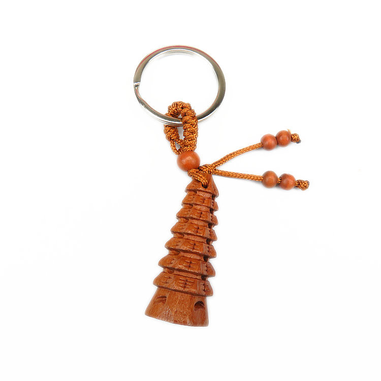 Student Aid Exam Lucky Gift Blessing Wenchang Tower Writing Brush Mahogany Keychain College Entrance Examination Gold Ranking Title Pendant