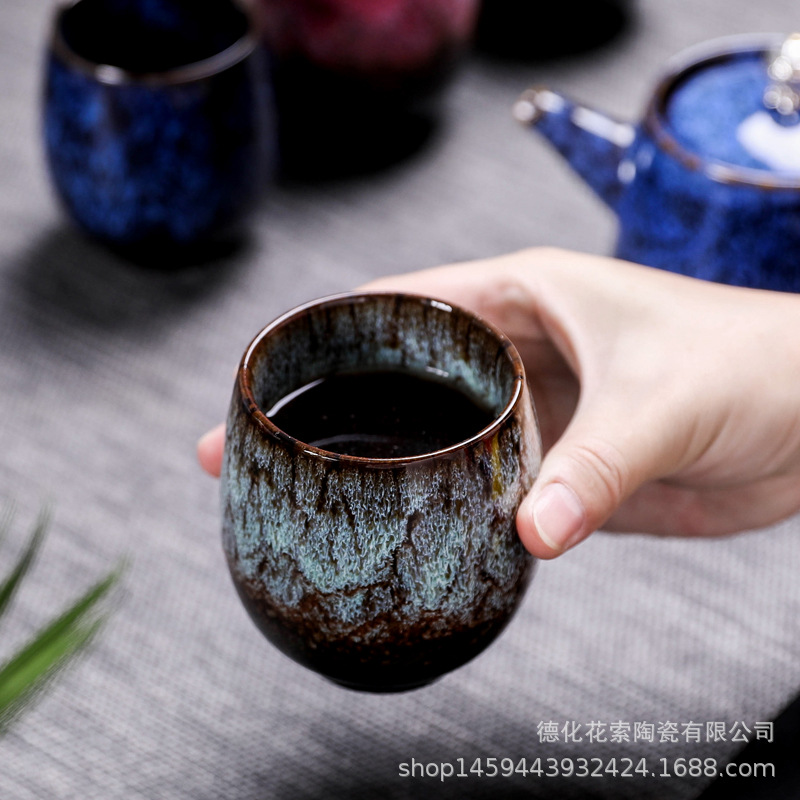 Tea Set Kiln Baked Tianmu Rabbit Hair Writing Brush Glaze Jianzhan Ceramic Single Cup Teacup Tea Cup Master Cup Tea Bowl