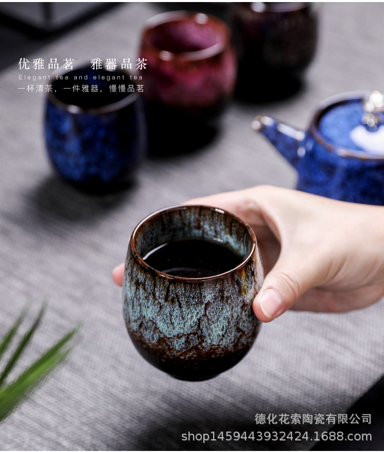 Tea Set Kiln Baked Tianmu Rabbit Hair Writing Brush Glaze Jianzhan Ceramic Single Cup Teacup Tea Cup Master Cup Tea Bowl Tea Set Kiln Baked Tianmu Rabbit Hair Writing Brush Glaze Jianzhan Ceramic Single Cup Teacup Tea Cup Master Cup Tea Bowl