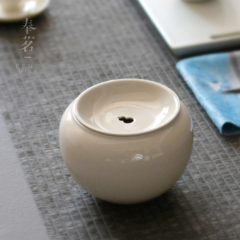 Ceramic Jianshui Mu Gu Ash Jianshui Eggshell Tea Basin Writing-Brush Washer Tea Leaf Bucket Kung Fu Tea Accessories