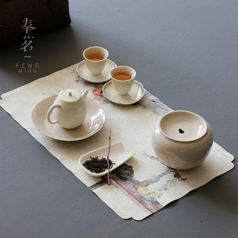 Ceramic Jianshui Mu Gu Ash Jianshui Eggshell Tea Basin Writing-Brush Washer Tea Leaf Bucket Kung Fu Tea Accessories