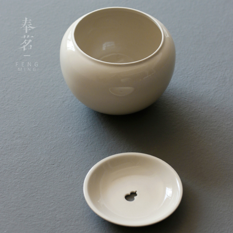Ceramic Jianshui Mu Gu Ash Jianshui Eggshell Tea Basin Writing-Brush Washer Tea Leaf Bucket Kung Fu Tea Accessories