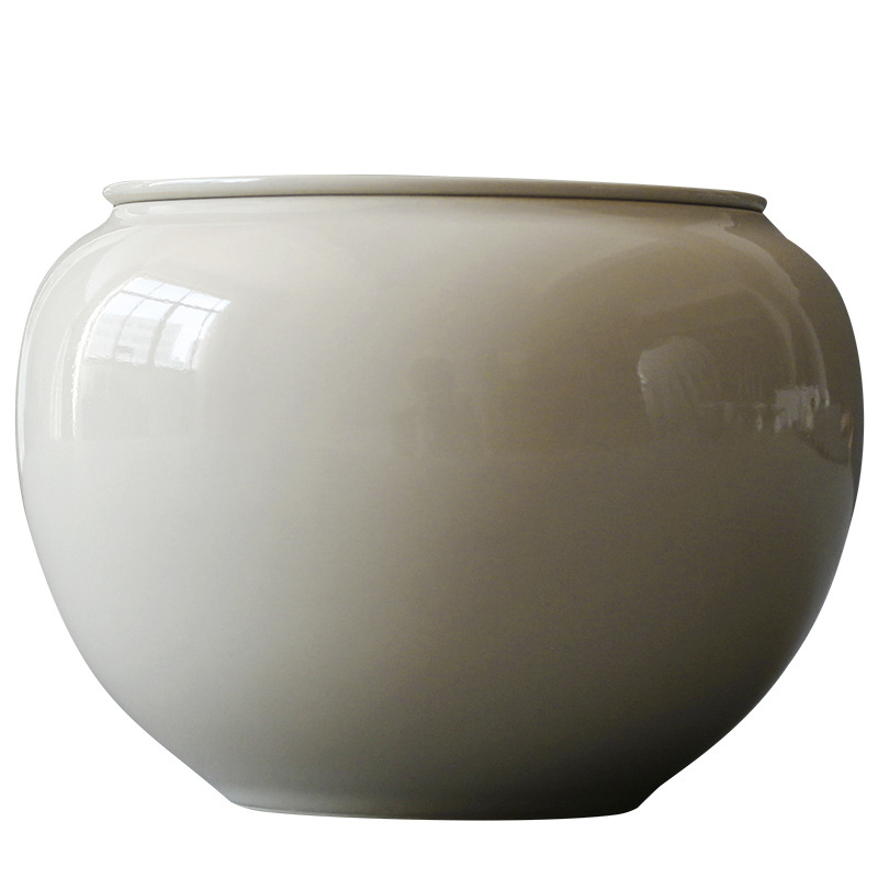 Ceramic Jianshui Mu Gu Ash Jianshui Eggshell Tea Basin Writing-Brush Washer Tea Leaf Bucket Kung Fu Tea Accessories